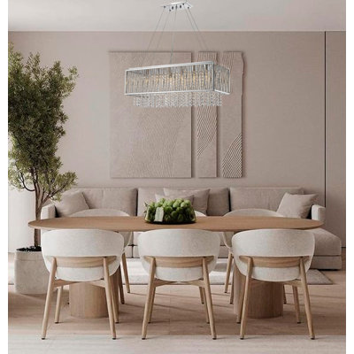 Transitional 6-Light Chrome Chandelier With Clear Crystals