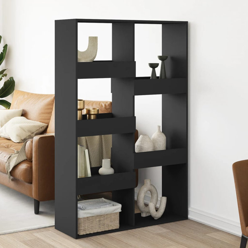 Amiliah 100cm W Bookcase, Black, 155.5cm H x 100cm W x 33cm D