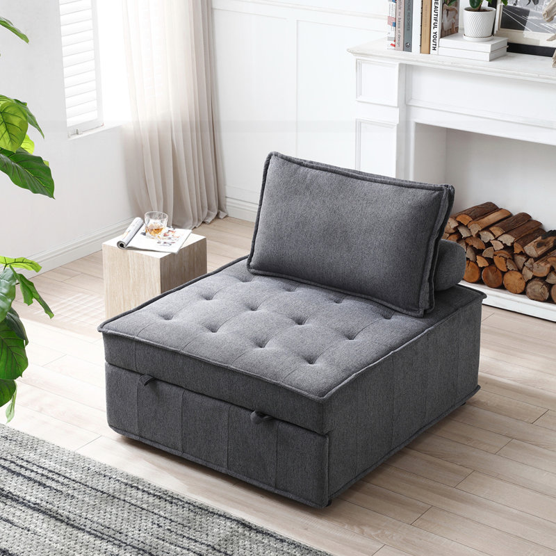 Repose-pieds multi-usages en similicuir, Gris