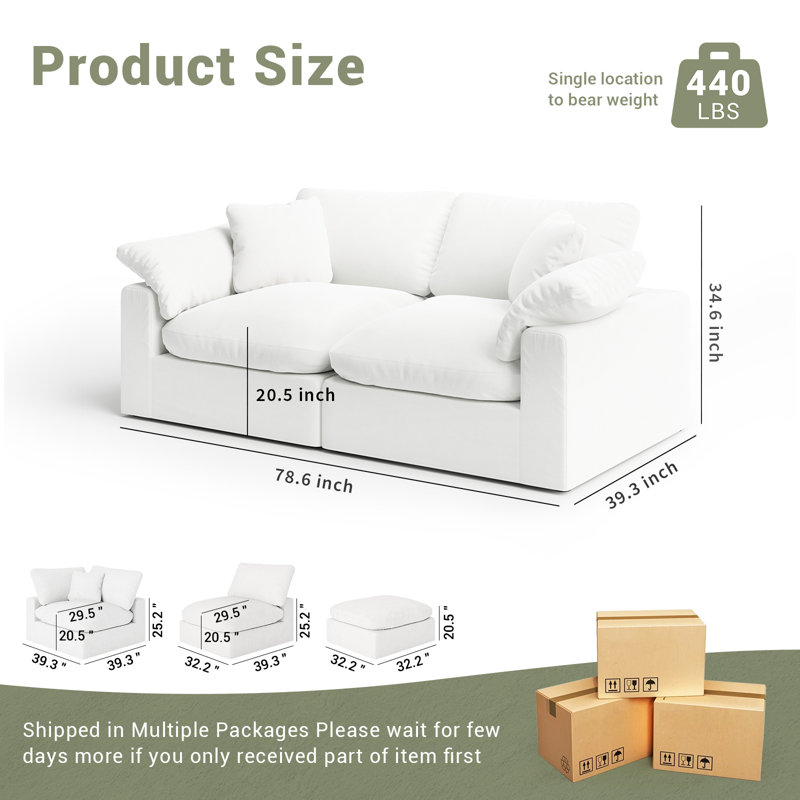 Canapé modulaire surdimensionné Cloud, Blanc