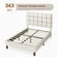Size Modern Upholstered Bed Frame with Adjustable Square Tufted Headboard-93363909-99170189