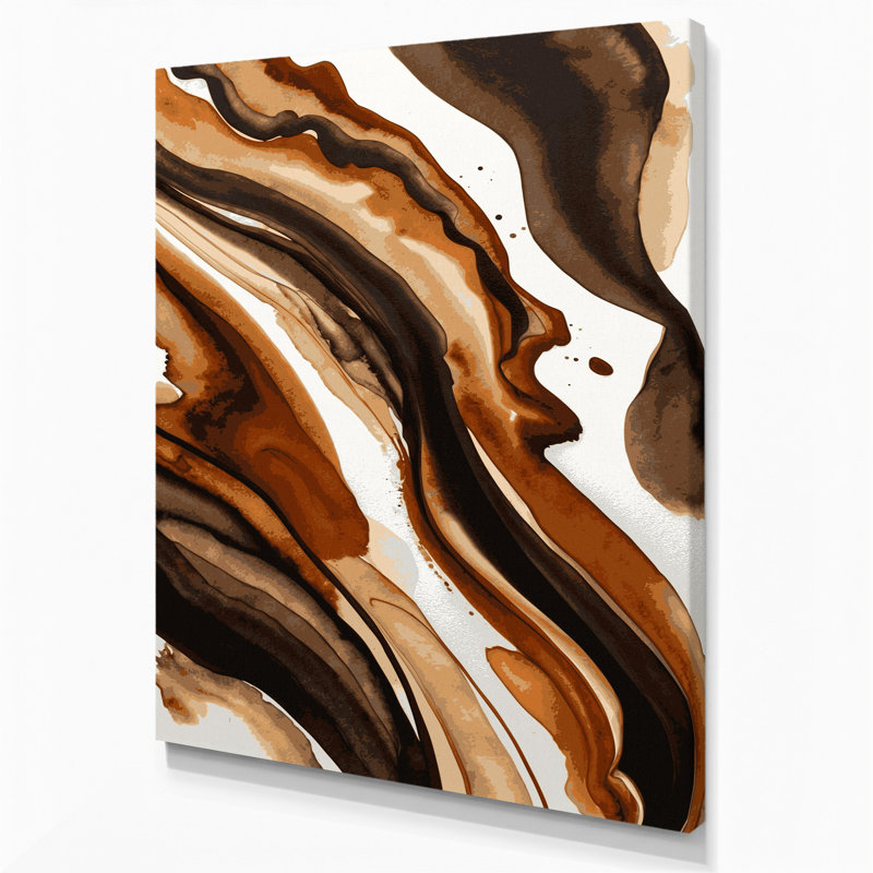 Aquarelle abstraite 40, art mural sur toile brune, H 8 po x l 10 po