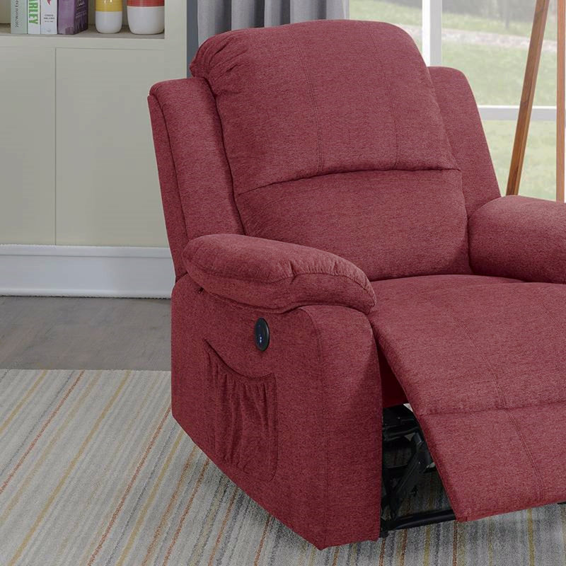 Fauteuil inclinable électrique en rouge paprika