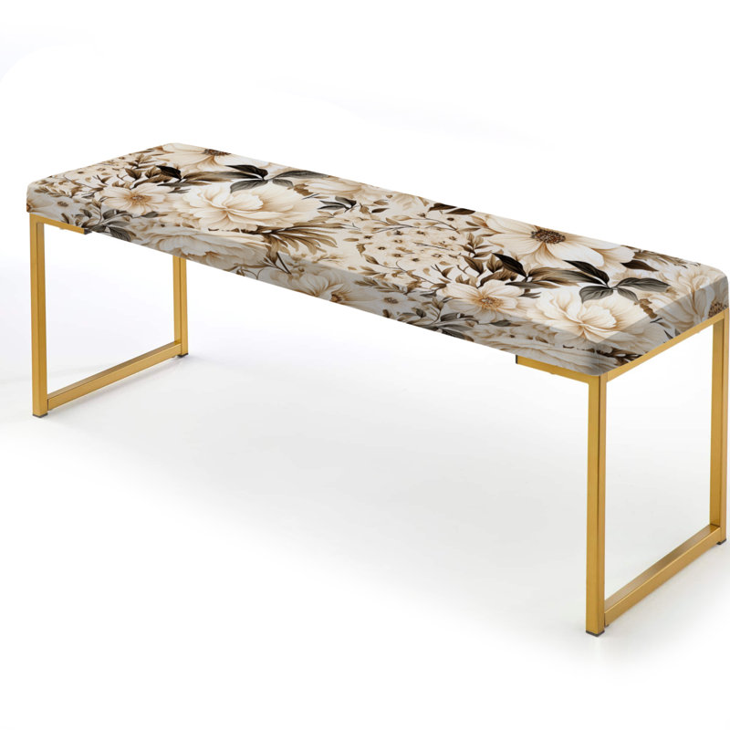 Banc rembourré or, Vintage Florals II