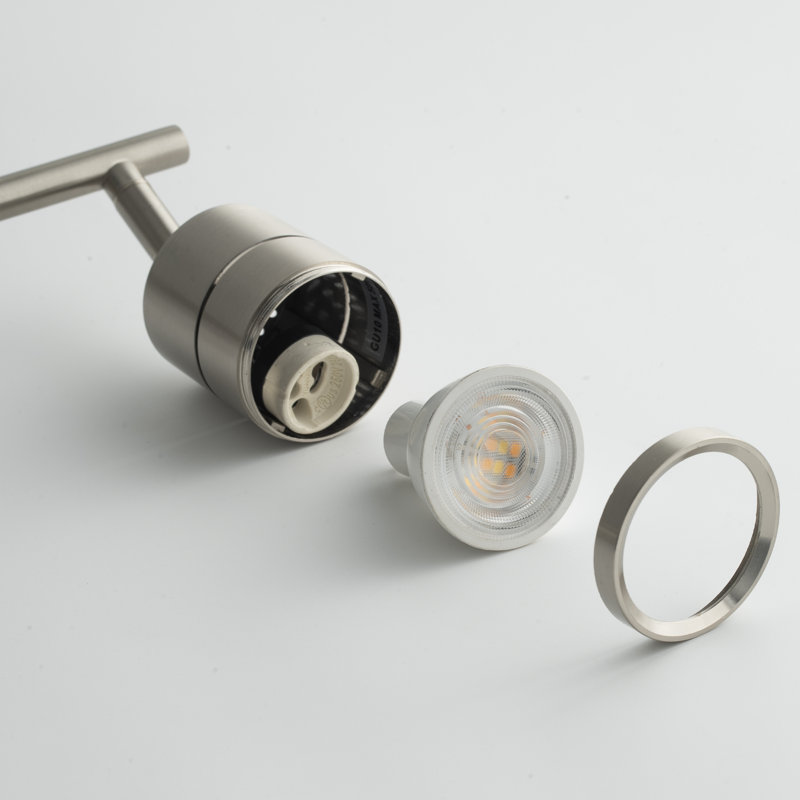 33.22'' 4 -Light Linear Track Kit Bulb Replaceable LED Ceiling Spotlight with 4 8W GU10 Bulbs 3000K, Brushed Nickel