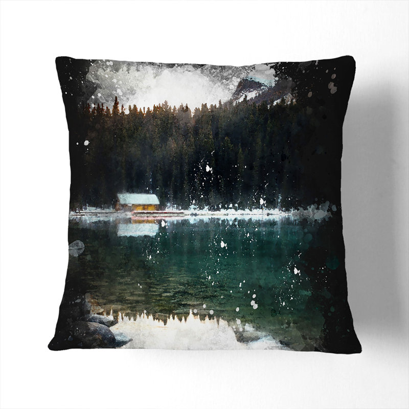 Square Cushion, Black, 40cm H x 40cm W x 15cm D