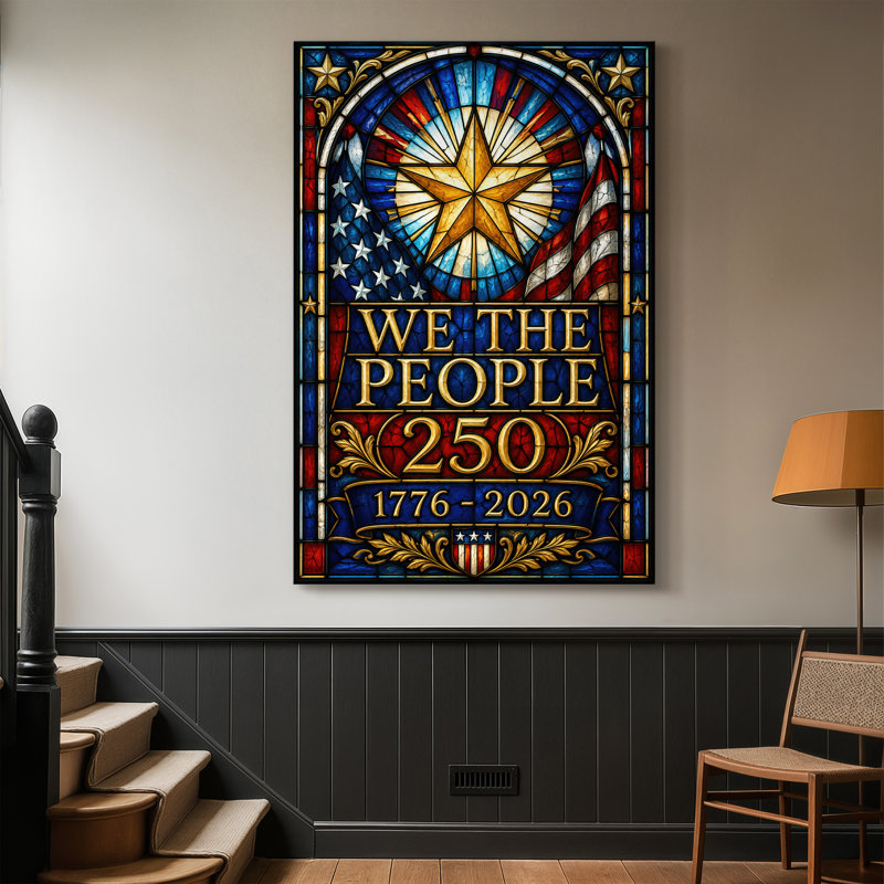 Toile tendue avec fenêtre We the People - prête à être accrochée, 18X27