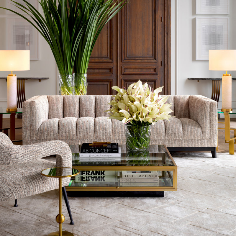 La Belle Geometric Area Rug in Beige, Rectangle 6'7" x 9'10"