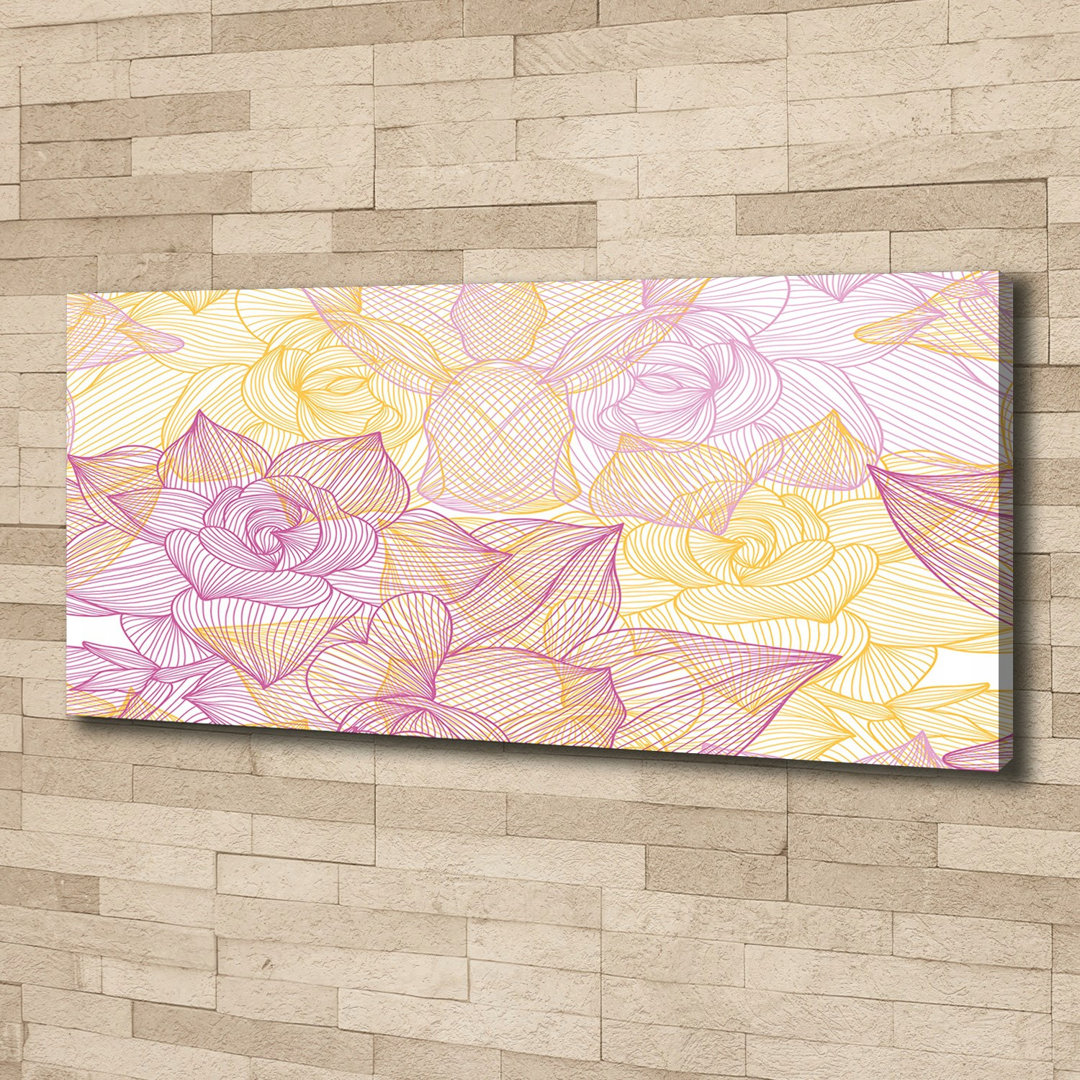 Leinwanddruck - Wandkunst - Drucke auf Leinwand - 125X50 Bild Bildthema: Florales Muster