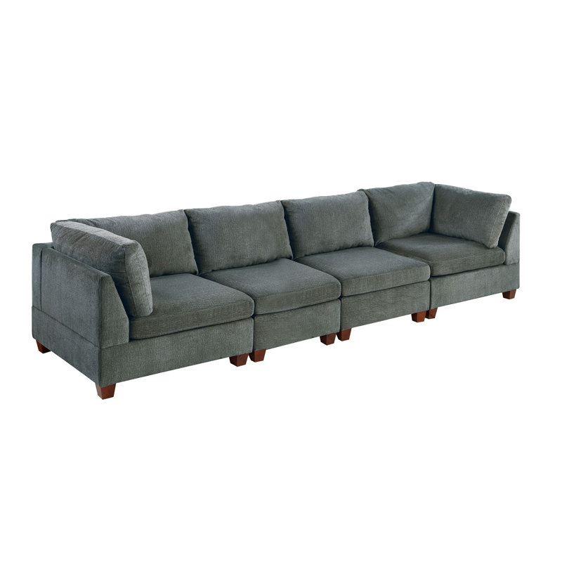 Gautious Upholstered Sectional Reversible, Gray Chenille