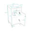 Meuble-lavabo de salle de bain avec lavabo, porte à fermeture douce et tablette réglable-673994851