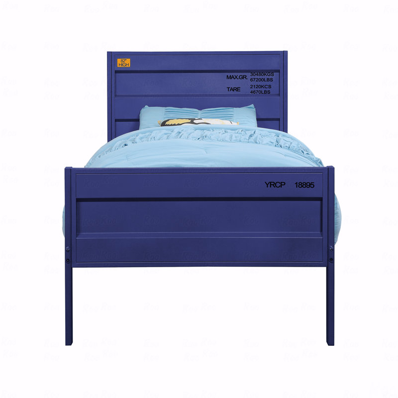 Cadre de lit, finition bleue, Lit double