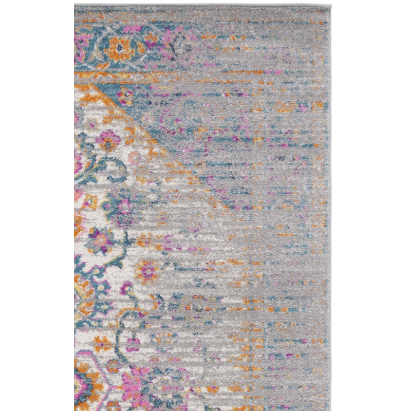 Felty Oriental Light Gray Area Rug, Runner 2'3" x 8'