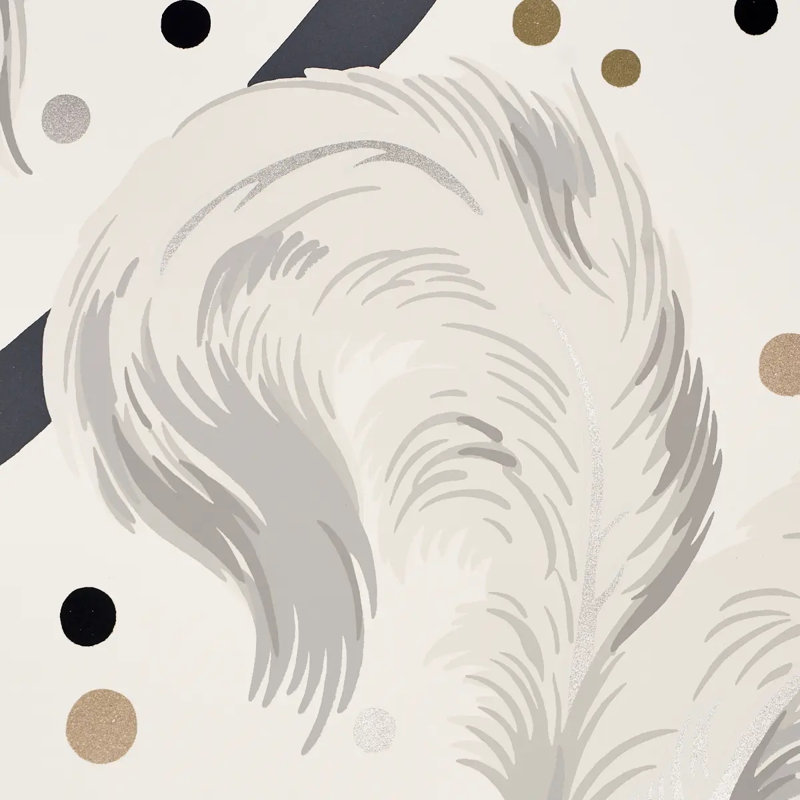 Plumes Et Rubans Wallpaper, Champagne