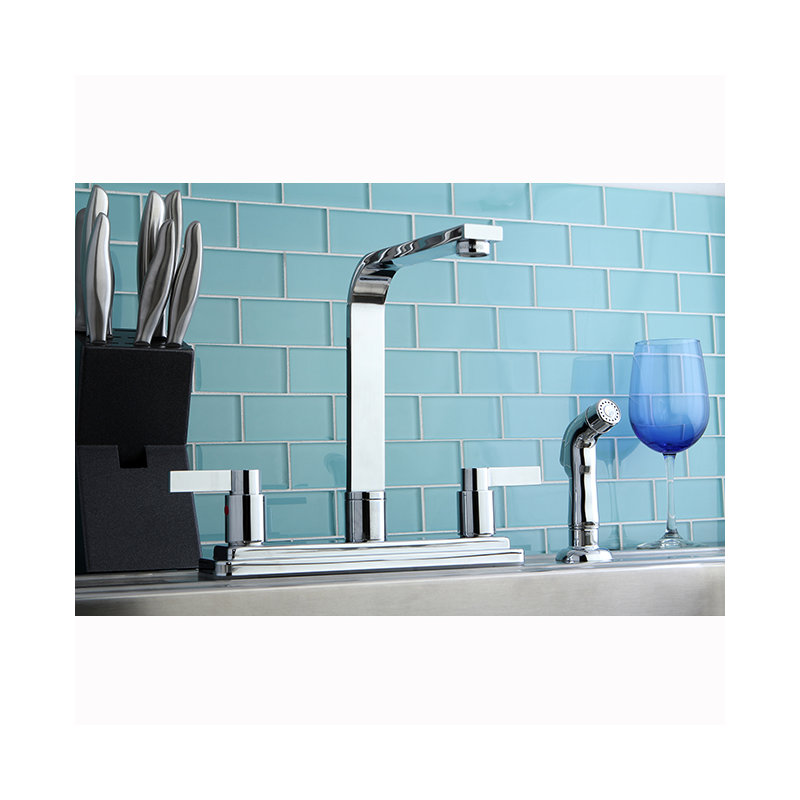 NuvoFusion Double Handle Kitchen Faucet, With Spray