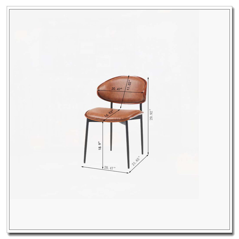 Chaises de salle à manger en similicuir, Orange