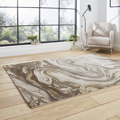 Devere area rug Machine Woven Rectangle Beige/Gold