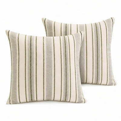 18 x 18 Inch Boho Striped Throw Pillow Covers