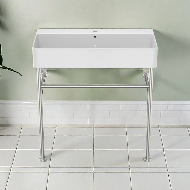 APRESSHUI 16.3'' Rectangular Bathroom Sink,  Polished Nickel