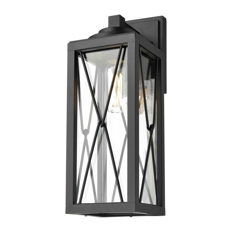 Lanterne murale d'extérieur Aquebogue, H 16,25 po x l 7,25 po x P 5,5 po, Noir