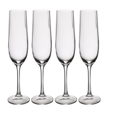 Mikasa Treviso Crystal Champagne Flute Glasses, 190ml