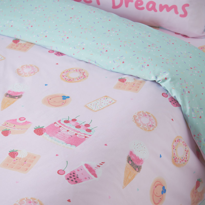 Fruity Friends Reversible Duvet Cover Set, Double Duvet Cover + 2 Standard Pillowcases