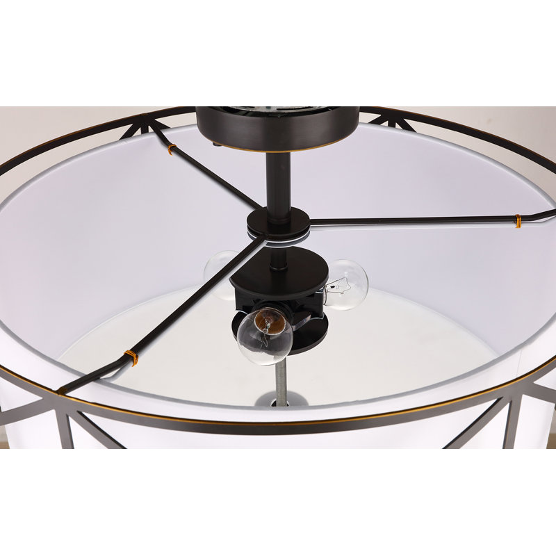 Hultgren LED Semi Flush Mount, 8.5" H x 17" W x 17" D, Satin Nickel