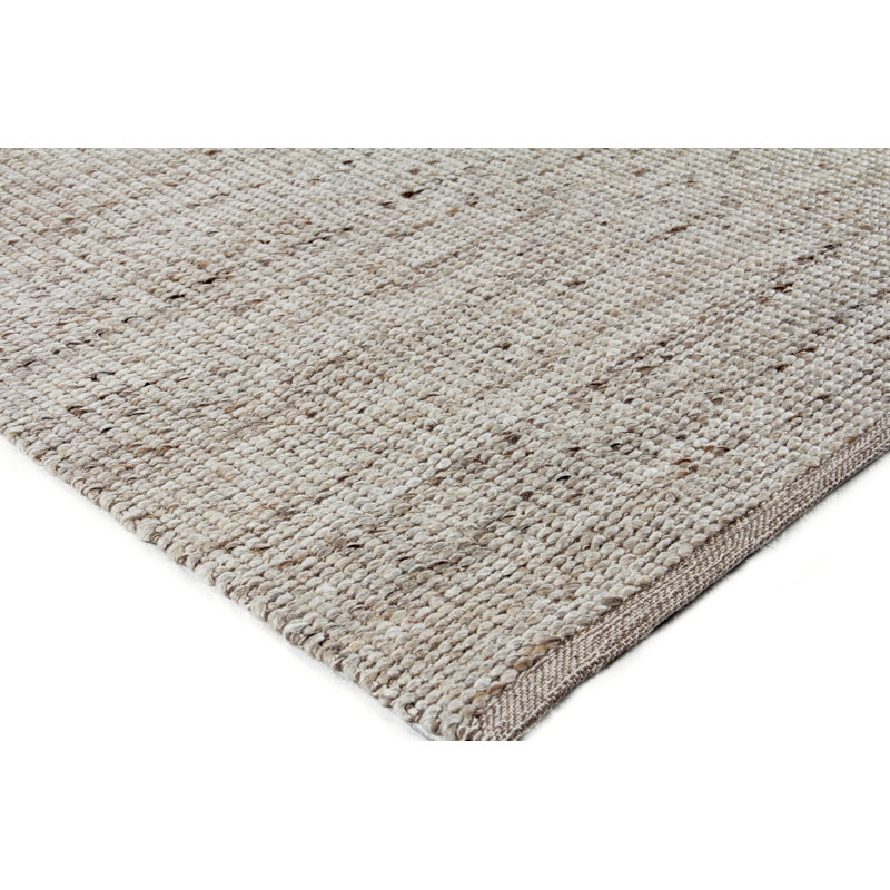 Hesse Hand-Loomed Polyester/Cotton Beige Area Rug, Rectangle 6' x 9'