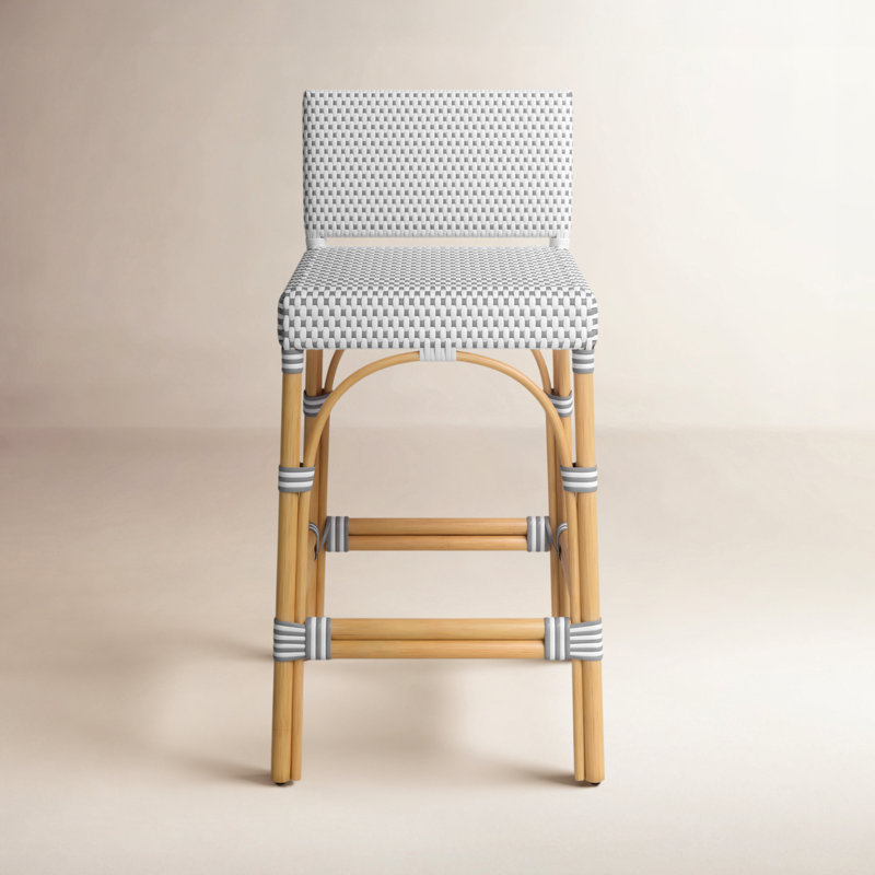 Estella Counter Stool, White/Gray Dot, Counter Stool 24" Seat Height