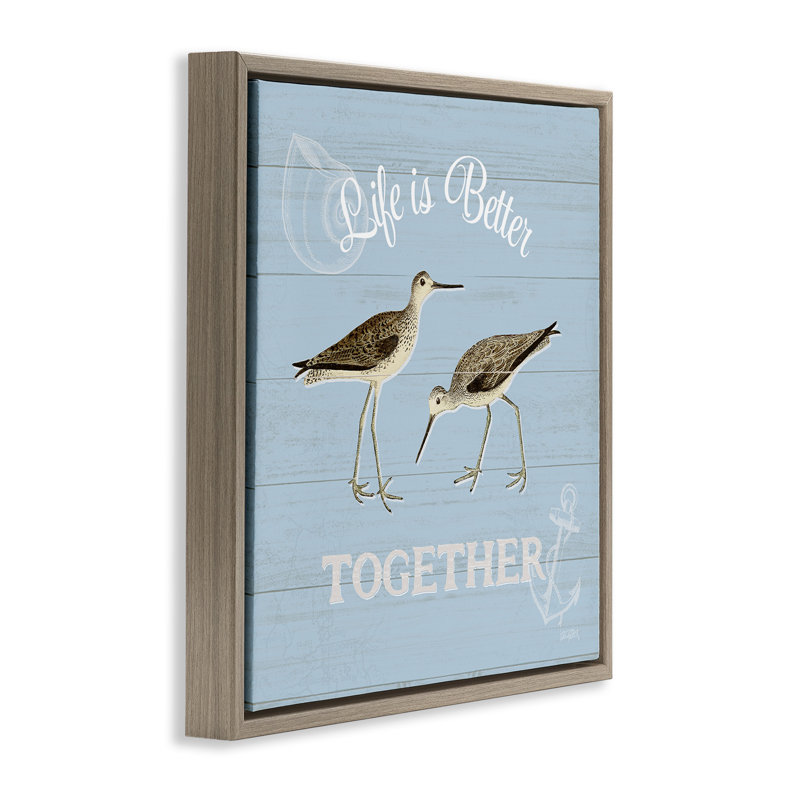 «Better Together Coastal Sandpipers», Cadre flottant orme Montalcino, H 25 po x l 25 po