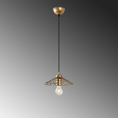 Élégant lustre doré, structure en métal, 9,8 x 9,8 x 42,5 pouces | Taille du capuchon: 9,8 po x 4,7 po | Plaque de base: 33,9 x 2,4 pouces | 1 x douille E27 de 40 W maximum (ampoule non incluse) | Parfait pour la salle à manger et le salon