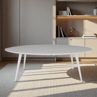 Elliptical conference desk, simple white reception