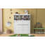Grand lit escamotable mural avec tablettes supérieures et USB, blanc