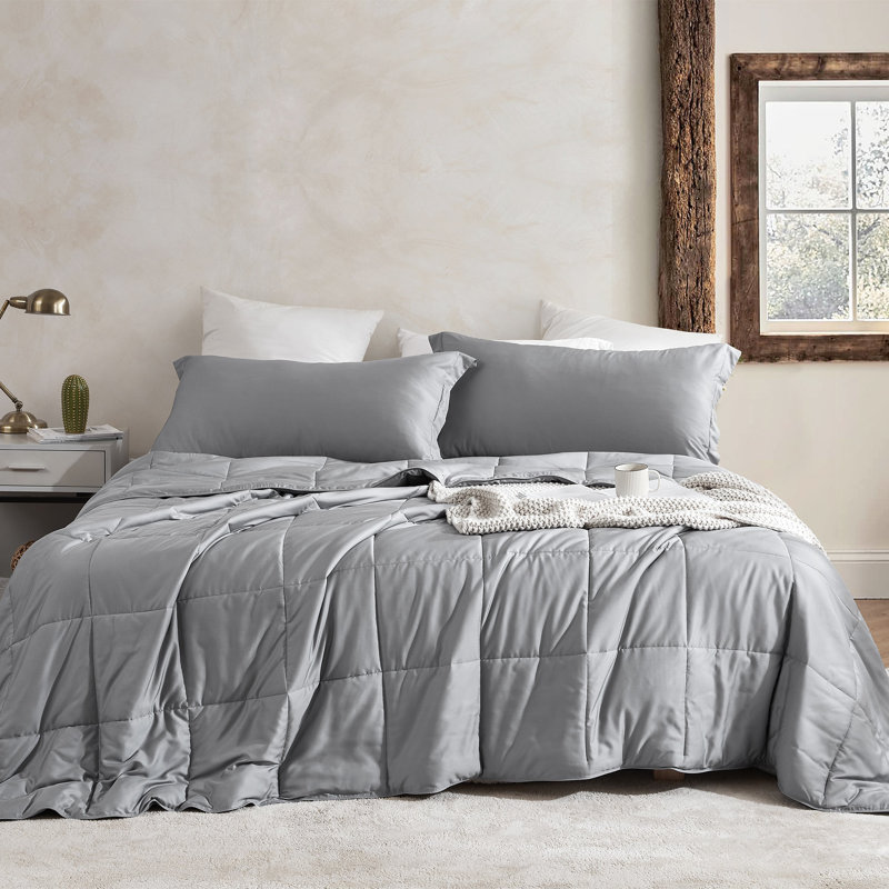 Cooling Lightweight Coma Inducer Oversized Comforter, Queen Comforter + 2 Standard Shams, Ultimate Gray