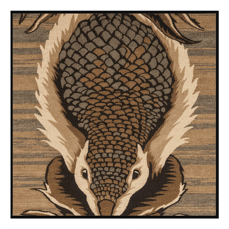  Tapis lavable avec motif de pangolins, Carré 7 pi