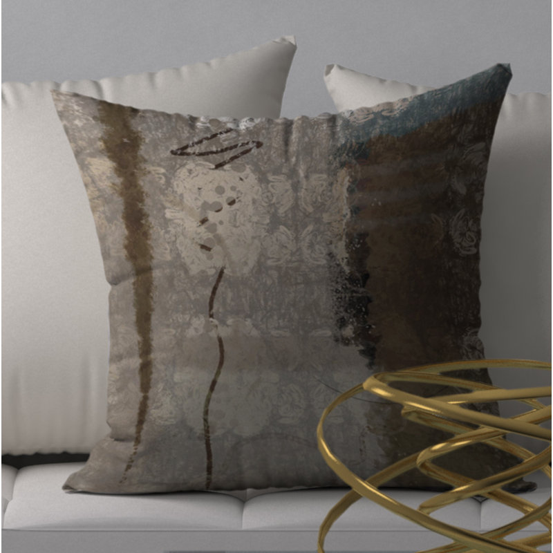 Abstract Reversible Throw Pillow, 18" x 18"