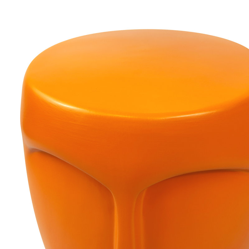 Tabouret artistique en céramique, Orange mat
