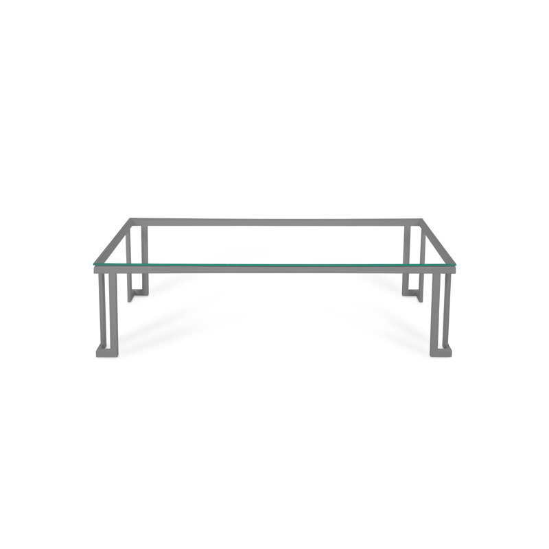 Ajaypal Rectangular Metal Outdoor Coffee Table , 60cm D, 41cm H x 150cm W x 60cm D, Grey