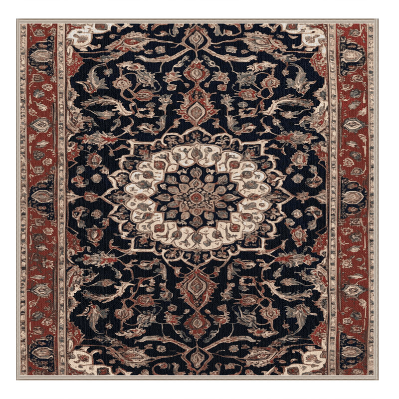 Tapis brun lavable à la machine, Carré 5 pi
