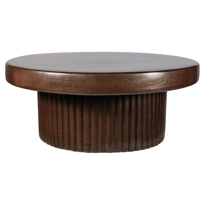 Provenance Signature Outdoor Round Coffee Table, Pyrite Brown