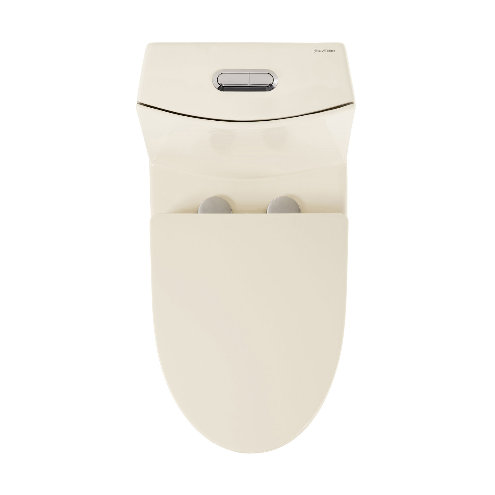 St. Tropez 1-Piece Elongated Toilet, Glossy Bisque, 12", Top