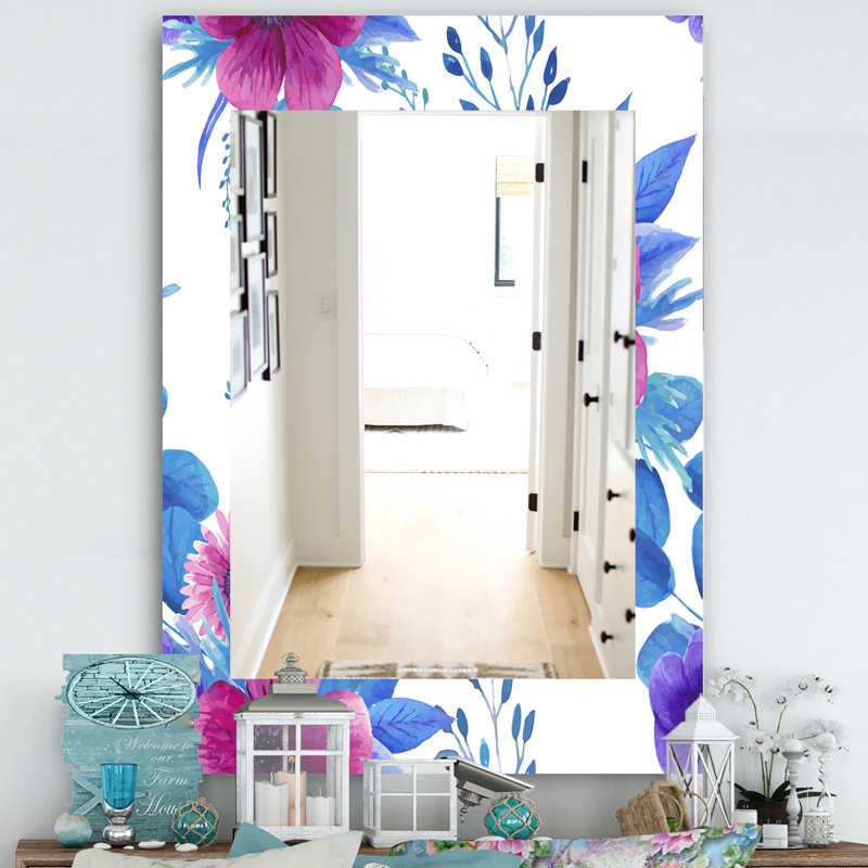 Miroir mural traditionnel fleur 45, H 39,4 po x l 29,5 po