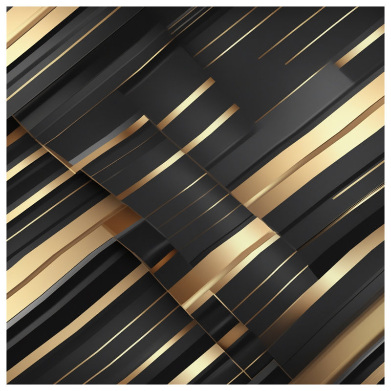 Tapis de bain noir à rayures dorées, L 34 po x L 21 po