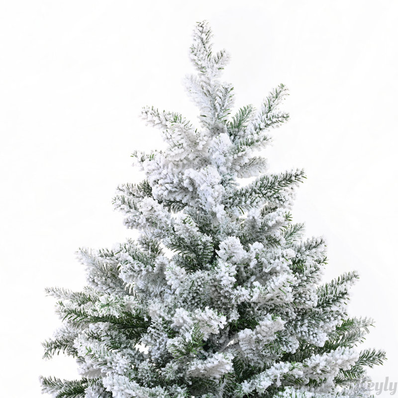 Noël artificiel à charnière enneigé 7 pi, H 7 pi