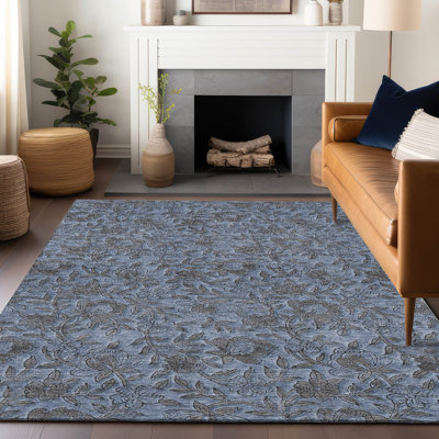 Tapis bleu Prisco lavable à la machine de qualité supérieure