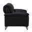 Causeuse 83 po Eilene, cuir fleur noir
