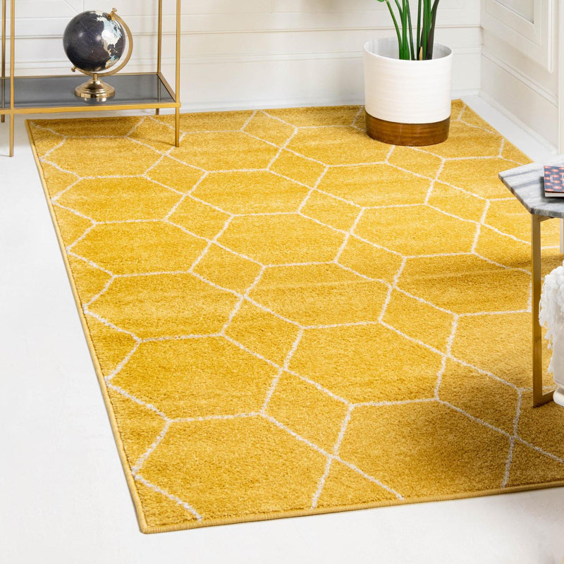 Debrodie Geometric Area Rug, Rectangle 10' x 13'1", Yellow