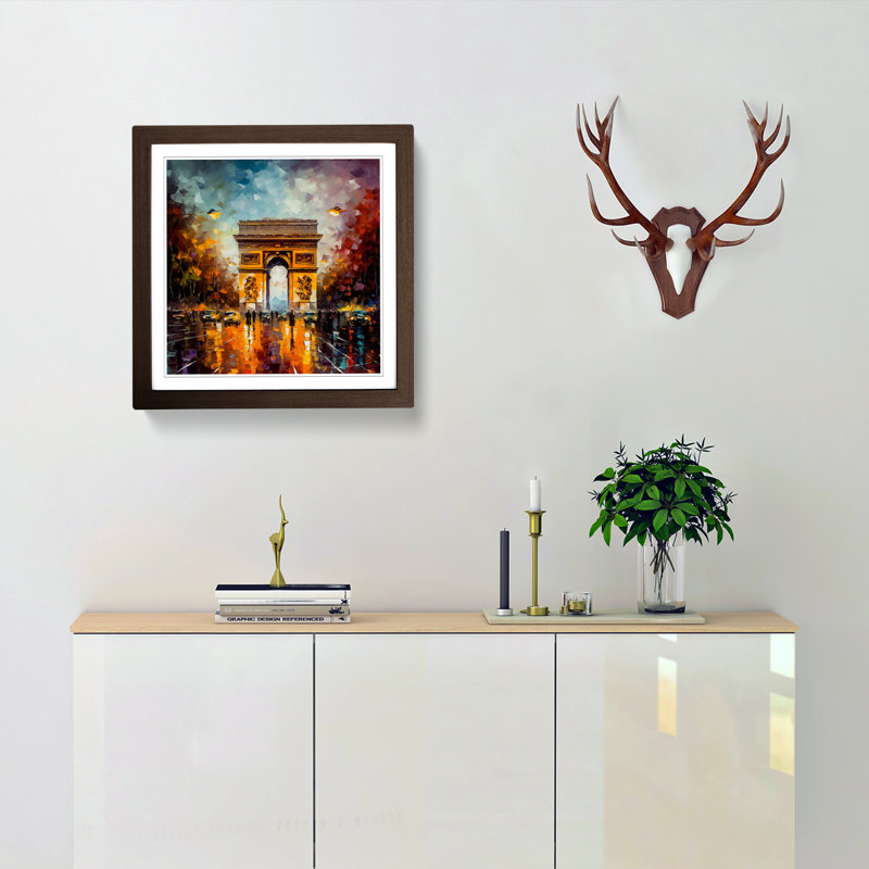 Single Picture Frame Print on Wood, Walnut