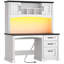 Bureau de direction 47,4 po Farmhouse avec tiroirs, classeur et prises de courant