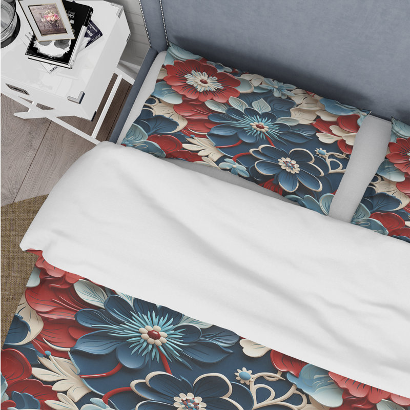 Intricate Embellishments - Ensemble de housse de couette oriental, Housse de couette pour très grand lit et 2 très